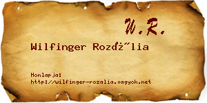 Wilfinger Rozália névjegykártya
